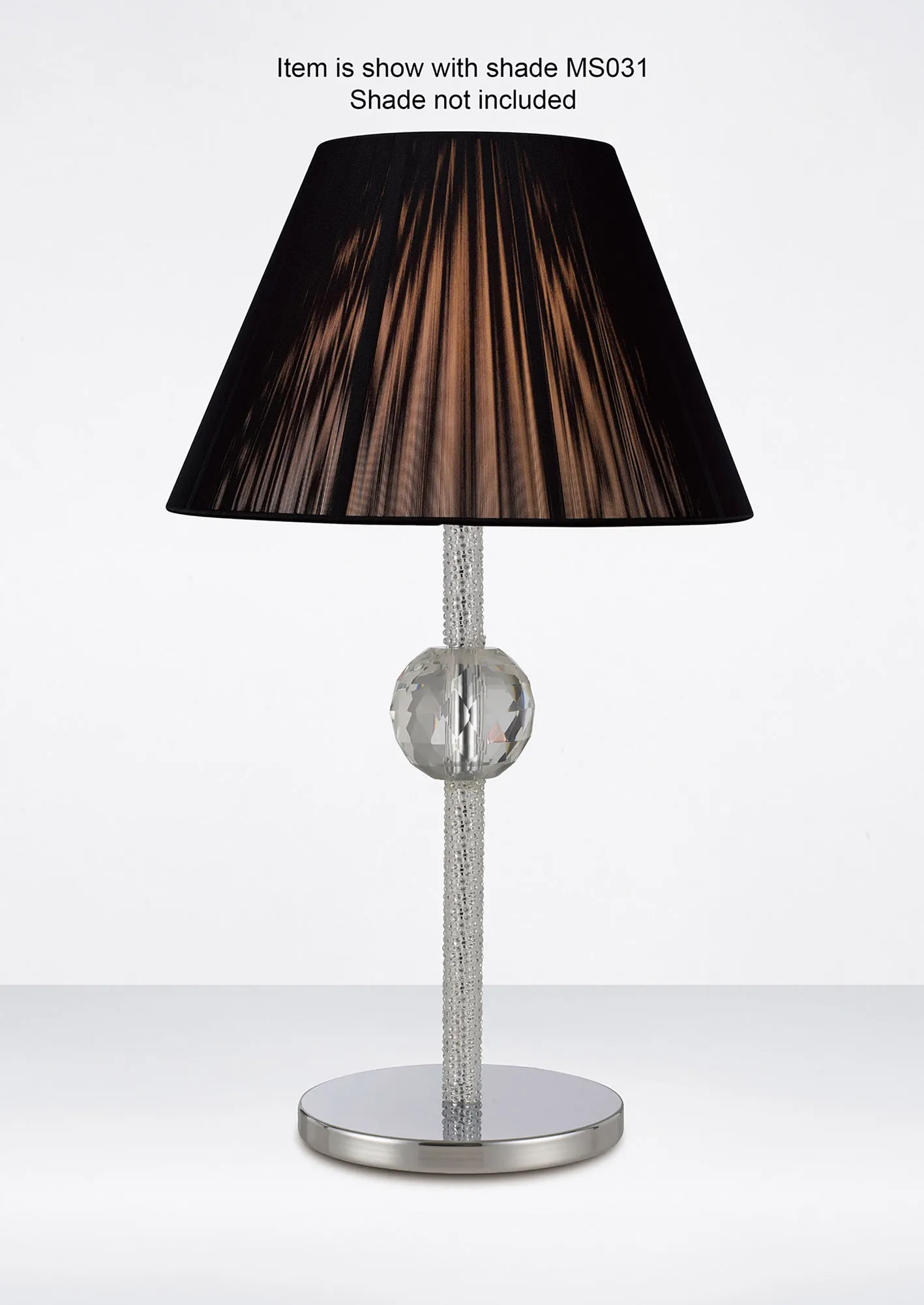 Elena Polished Chrome Crystal Table Lamps Diyas Base Only Lamps